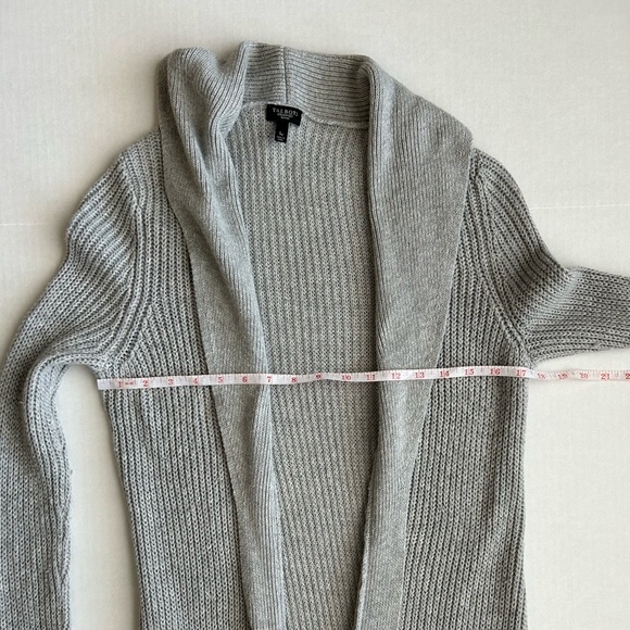 Talbots Women's Gray Lambswool Open Knit Cardigan Sweater Small Petite - Picture 6 of 12